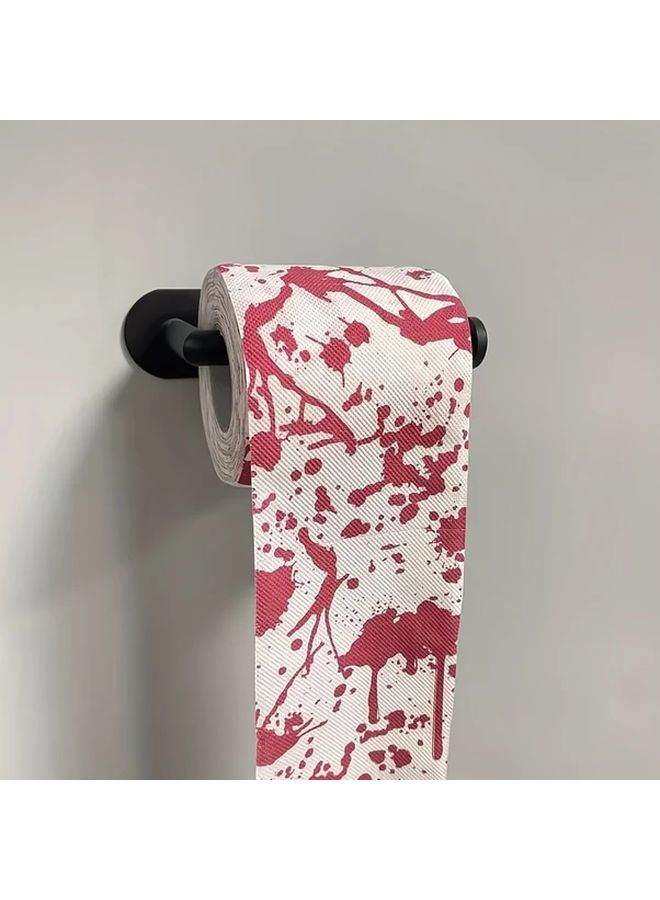 Halloween Blood Splatter Toilet Paper 2 Rolls Red Splatter Horror Party Decor - Image 5